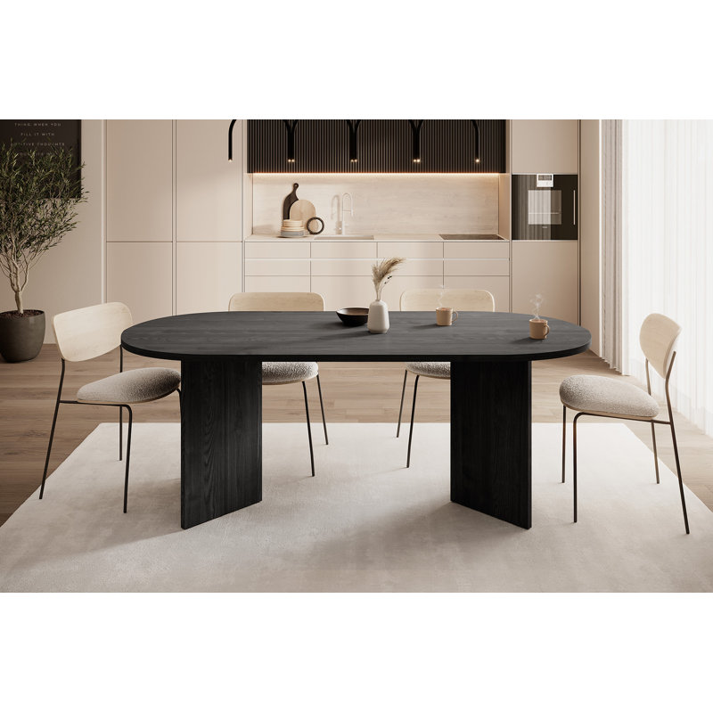 Ovo Round Dining Table, Black