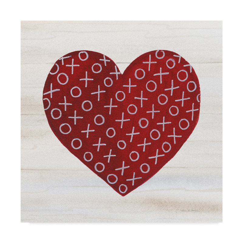 « rustique valentine cardiaque iv », reproduction de peinture à l’aquarelle sur toile tendue, H 14 po x l 14 po x P 2 po