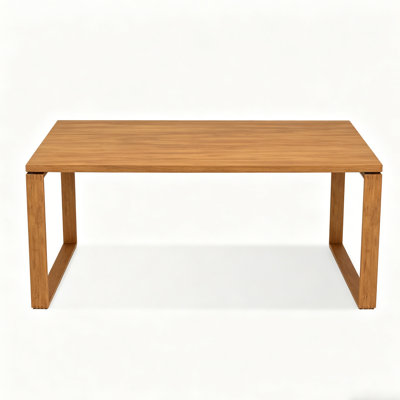 Brown Rectangular Solid Wood Dining Table