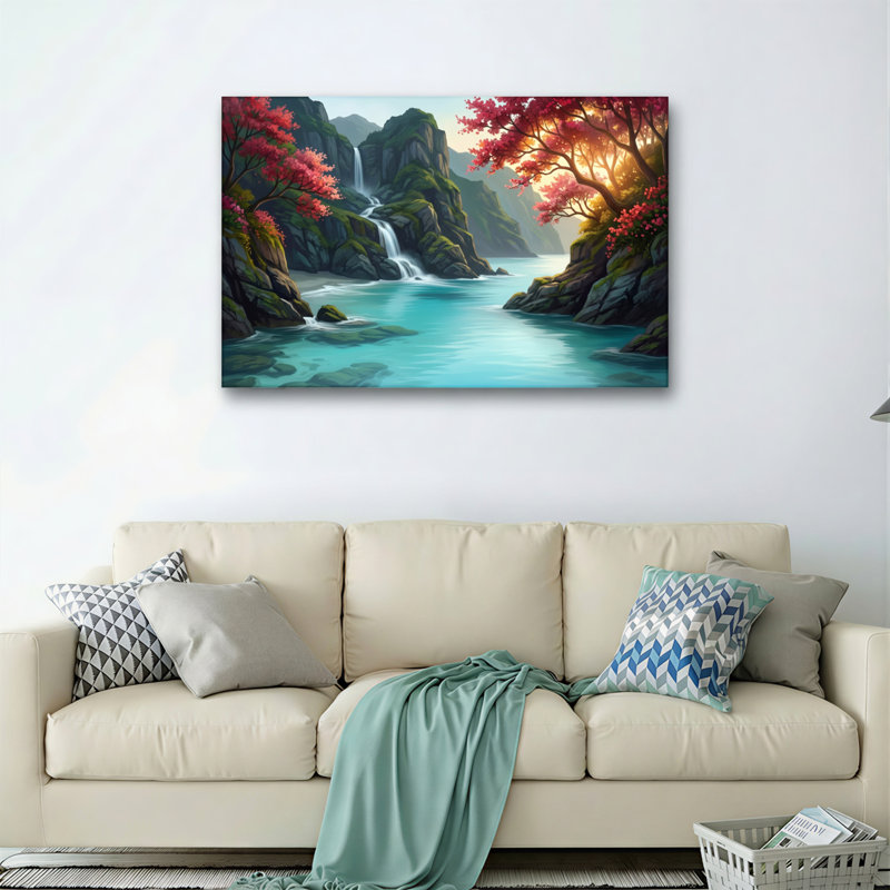 «Mountain Stream», ensemble de 1 reproduction d'art sur toile, Wrapped Canvas, 28"H x 40"W