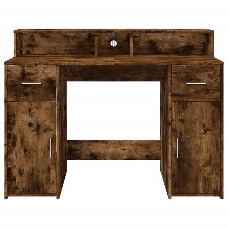 Computer Desk, 91cm H x 120cm W x 55cm D, Smoked oak