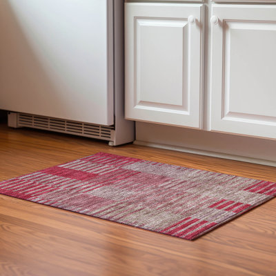 Tapis grenat Prisco lavable à la machine de qualité supérieure