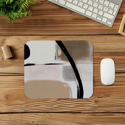 Abstract Minimalist Abstract I Paint Brush Strokes Scandinavian Gaming Cute Office Laptop Desk Pad Gift Mat Square Rectangle Non-Slip Mousepad