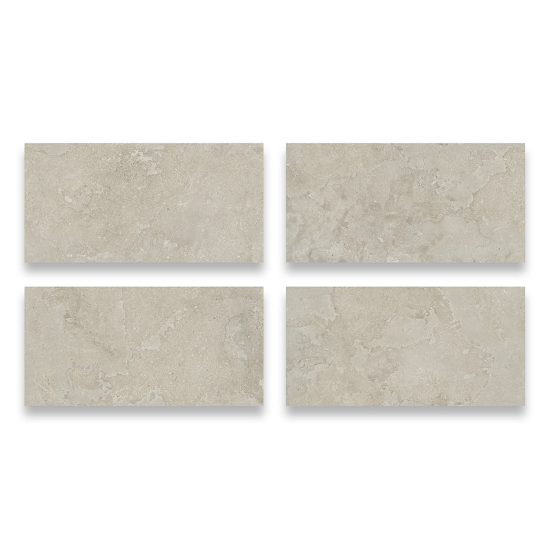 Carreau de porcelaine pour plancher et mur en travertin 24 po x 48 po American EcoStone (2 pièces, 16 pieds carrés / caisse)