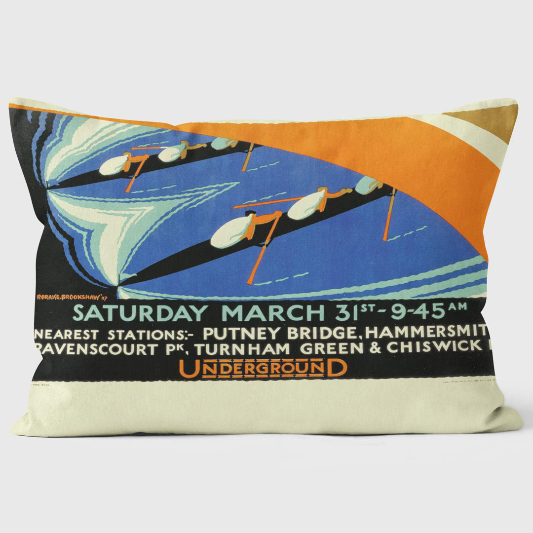 1928 Boat Race by Percy Blake Brookshaw - London Transport Cushion
