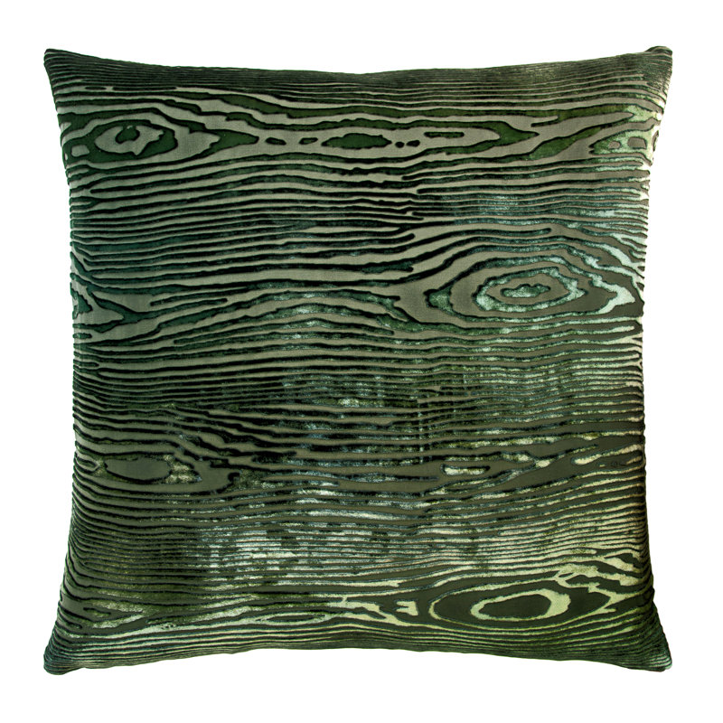Woodgrain Rectangle Velvet Pillow Cover & Insert, Square 18"H x 18"W, Latte