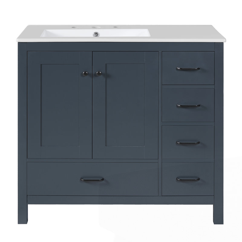 36" Bathroom Vanity with Ceramic Sink Combo