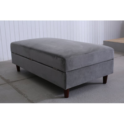 Whorton 131cm Wide Velvet Rectangle Solid Colour Ottoman with Storage