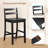 Wooden Bar Stools Set of 2 with Ergonomic Backrest and Footrest-865968864