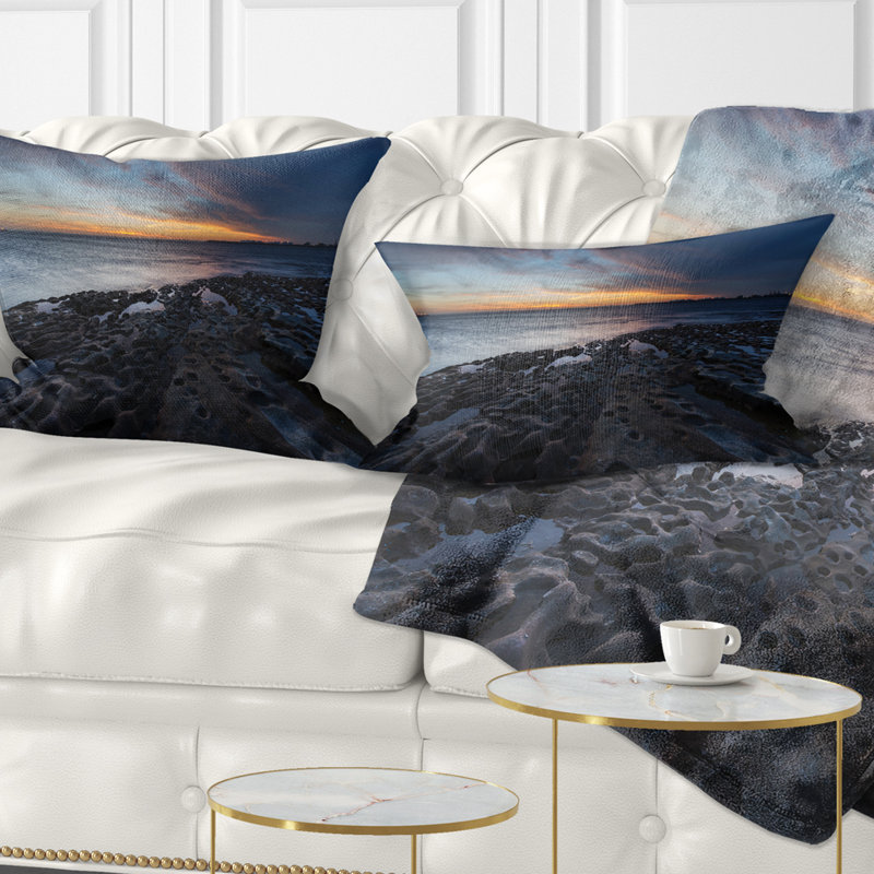 Coussin de seascape la perouse beach sydney, 18 po x 18 po, Coussin décoratif