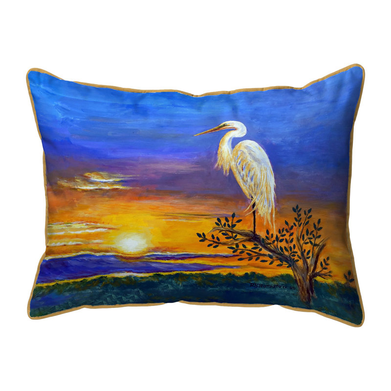 Coussin intérieur / extérieur Egret Sunset II, H 11 po x l 14 po
