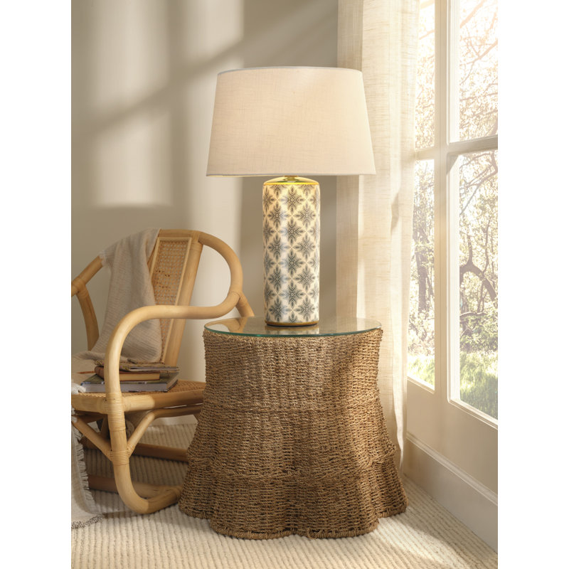 Harlequin Ceramic Table Lamp with Linen Shade
