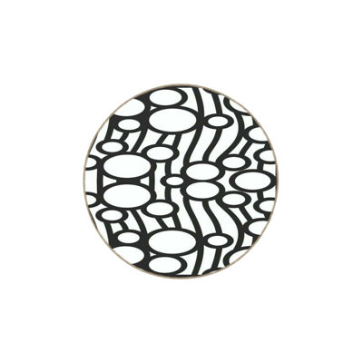 Tapis rond rond à motif peint