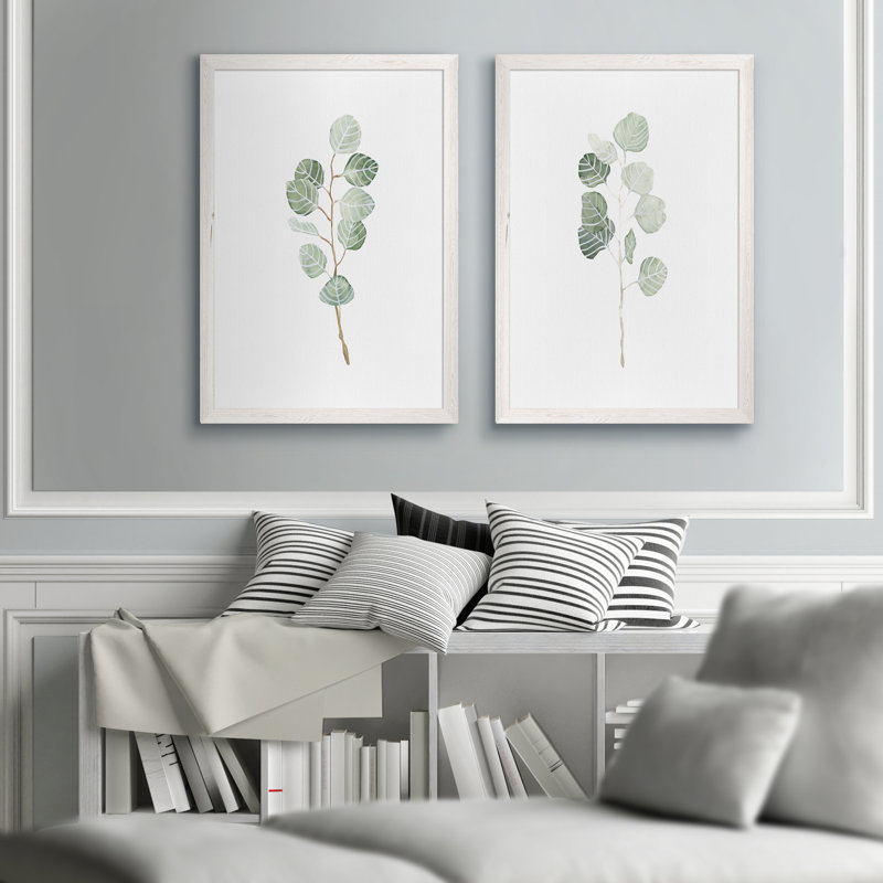 « mouse eucalyptus branch i » par vincent van gogh-2 pièces, ensemble de 2 reproductions d’art sur image, Pas de tapis