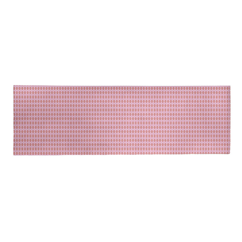Tapis rose/rouge fait main géométrique, Tapis de couloir 2 pi x 8 pi