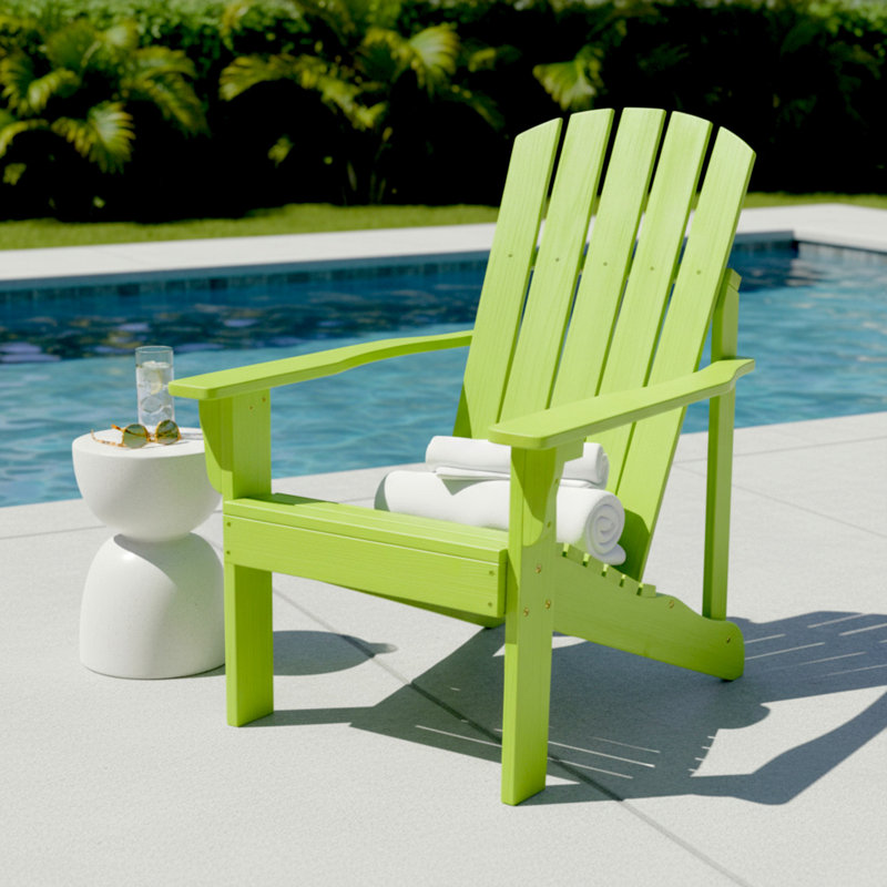 Chaise Adirondack en bois massif Grandview, Vert citron