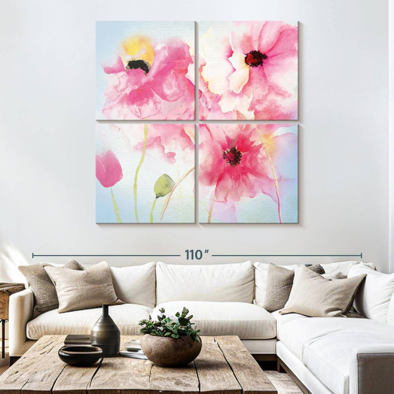 Harnek, peinture florale I, H 74 po x l 74 po