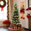 Sapin de Noël artificiel réaliste et mince de 1,5 m, préilluminé, avec pointes givrées et 150 lumières DEL blanc chaud