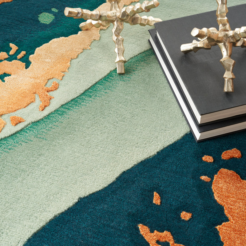 Viscose Abstract Indoor Rug, Rectangle 7'9" x 9'9"