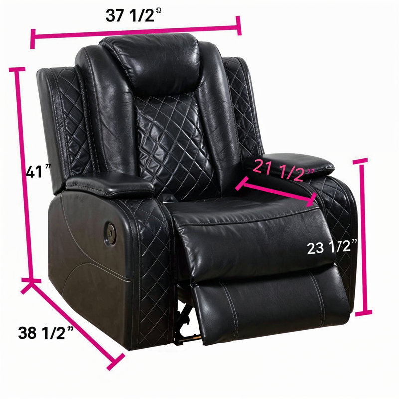 Fauteuil inclinable en cuir noir