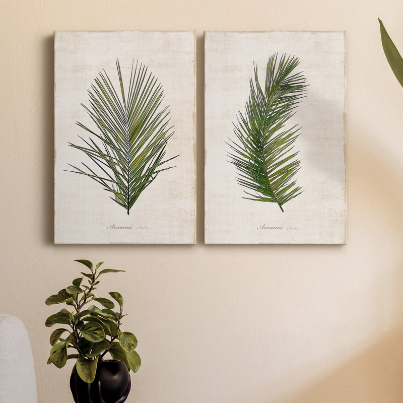 Palm Botanical I - ensemble de 2 photographies sur toile, H 48 po x l 64 po, Toile tendue, Sans cadre