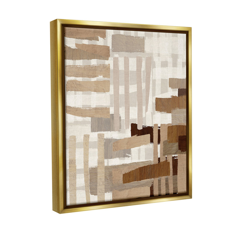 «Natural Hatched Hues» par Amber Sterling sur toile, Cadre flottant métallique doré, H 31 po x l 25 po