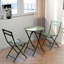 Ensemble bistro 3 pièces, table ronde et chaises pliables, vert foncé