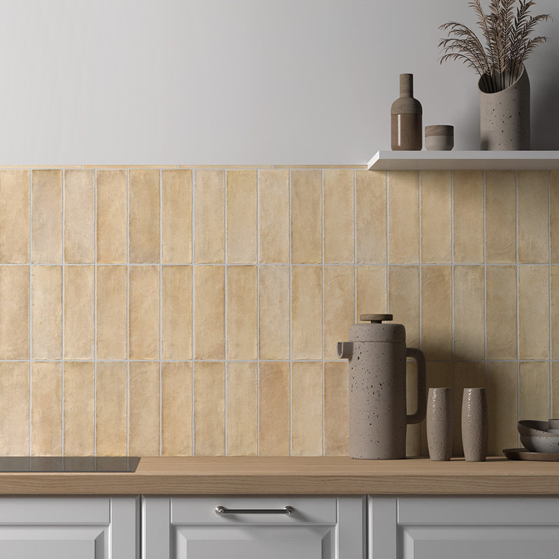 Carrelage mural en céramique 2,5x8, Beige