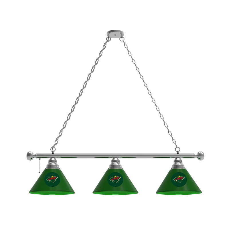 Luminaire suspendu 3 lumières NHL, Chrome, Minnesota Wild