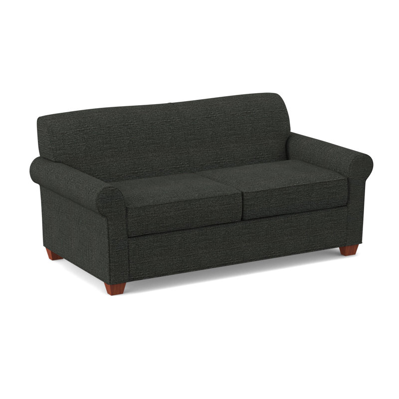 Finn Rolled Arm Sofa with Reversible Cushions, BM Cherry, Antic Pepper, 34" H x 75" W x 36" D