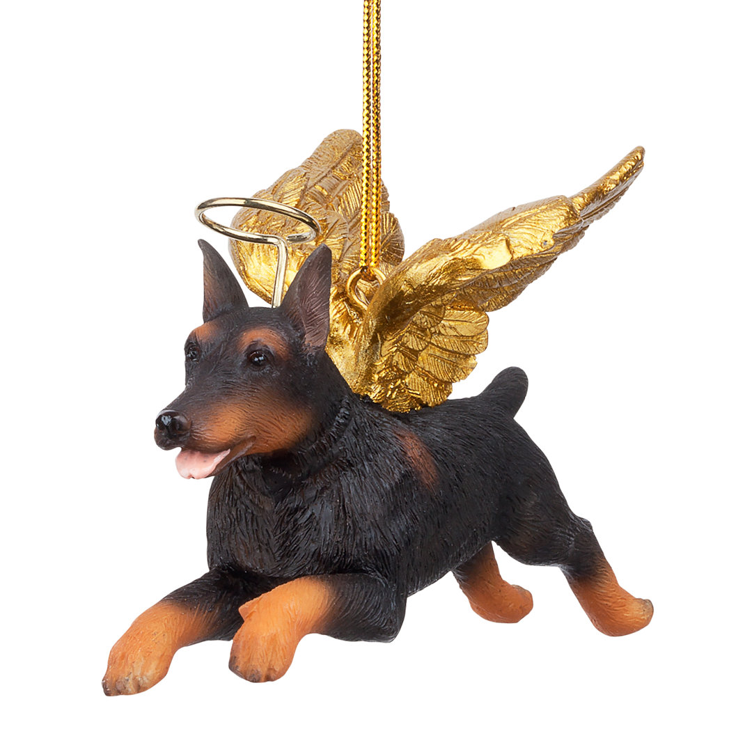 Honor the Pooch Doberman Holiday Dog Angel Ornament Design Toscano