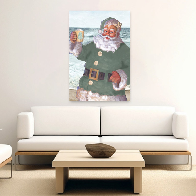 Santa's Beach Visit 1 Piece Wrapped Canvas Wall Art, 152.4cm H x 101.6cm W
