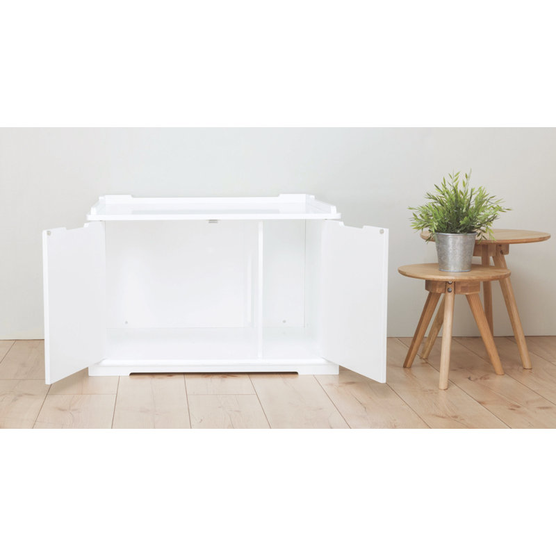 White Wooden XL Cat Litter Box Enclosure and Pet House