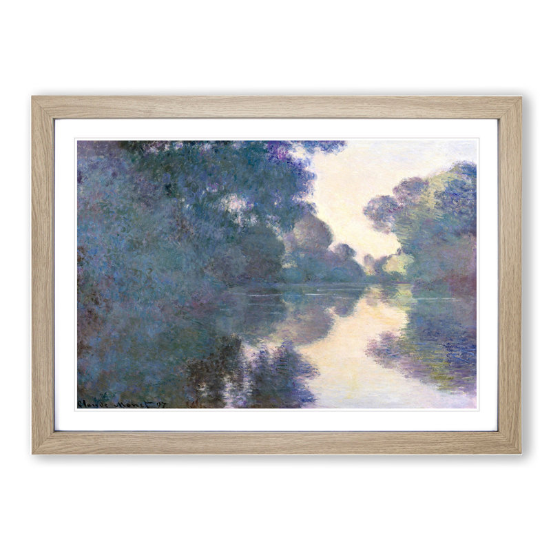 Morning on the Seine by Claude Monet - Picture Frame Painting, Oak, 36cm H x 48cm W x 2cm D