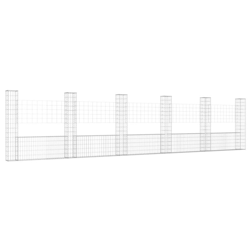 Panneau de clôture en métal argenté, H 59,1 po x l 244,1 po x P 7,9 po