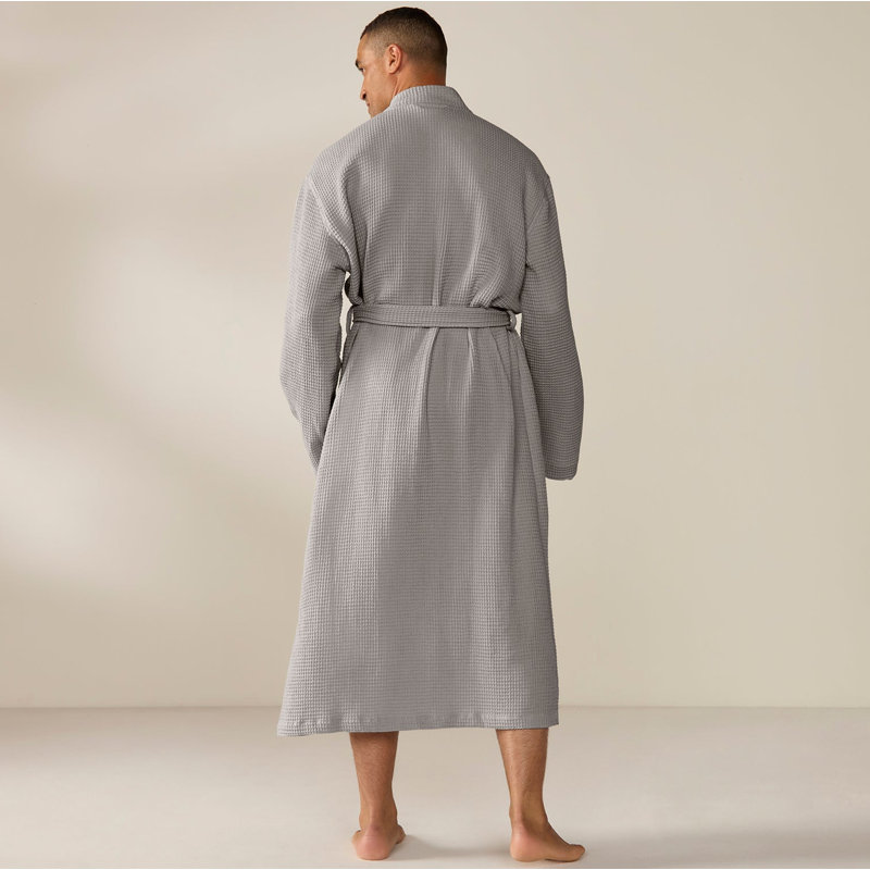 Pebbled Terry Robe, Medium/Large, Fog