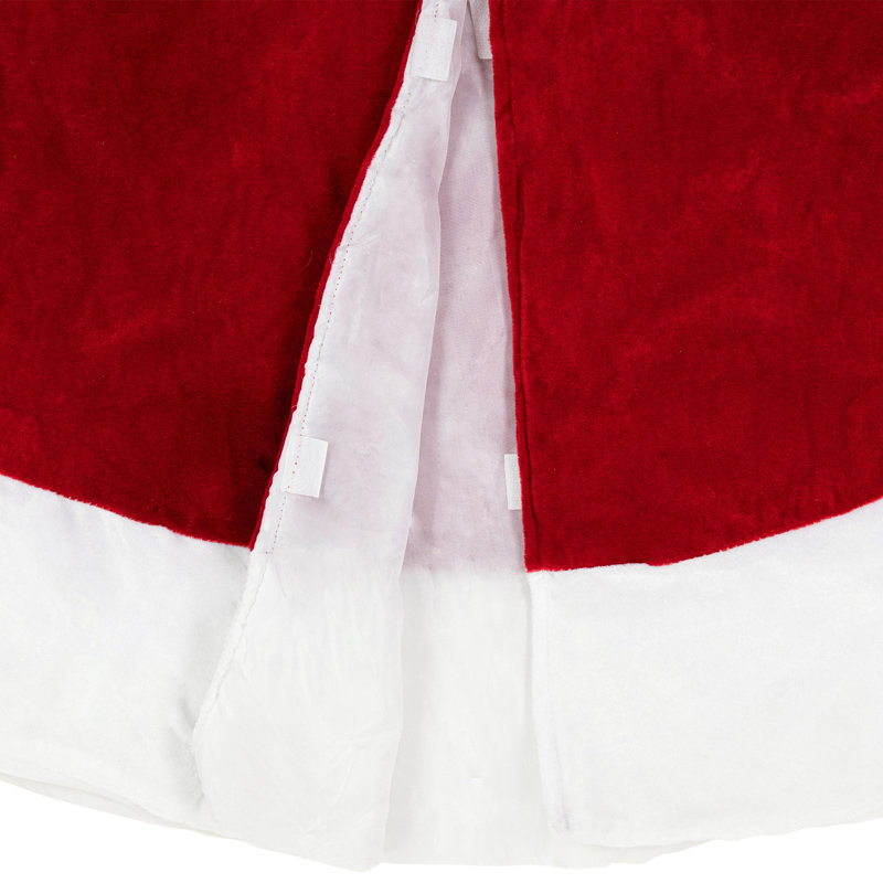 Jupe d'arbre de Noël rouge 60 po avec bordure blanche 60 po