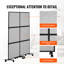 Ensemble de 2 cloisons de séparation de bureau 72 po x 66 po, cloisons de séparation en polyester et 45 cloisons en acier réduit le bruit et les distractions visuelles, gris clair