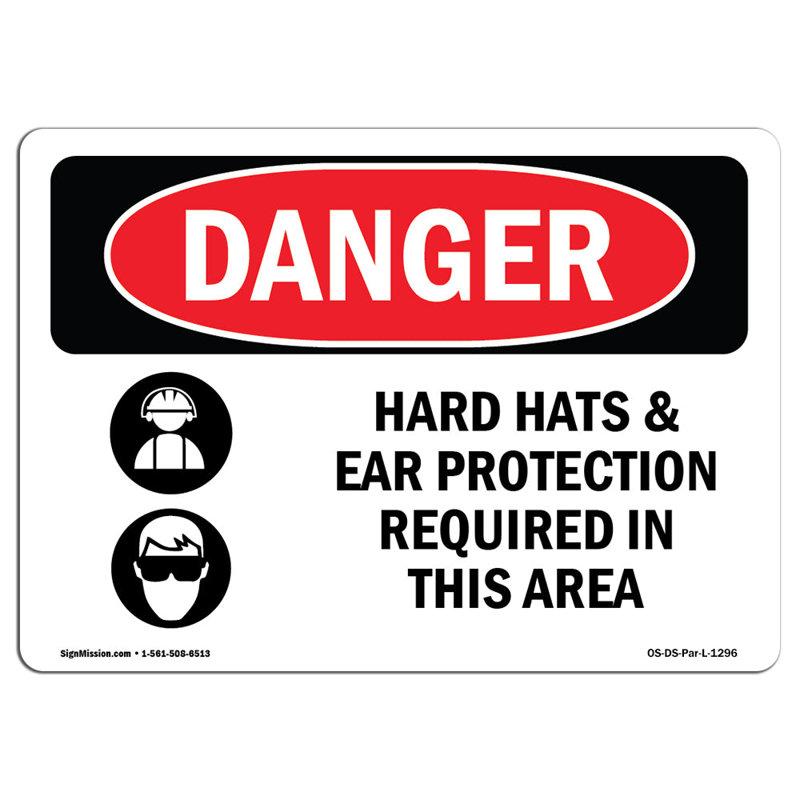 Danger Sign, 12" H x 18" W x 0.1" D
