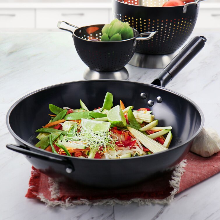 14 Green Earth Wok by Ozeri, with Smooth Ceramic Non-Stick Coating (100% PTFE and PFOA Free)