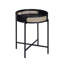 Table de bout ronde avec plateau ouvert et pieds en métal