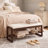  Solid Wood Shoe Bench with Cushion, 2-Tier Entryway Storage Bench-1462566187-1470296800