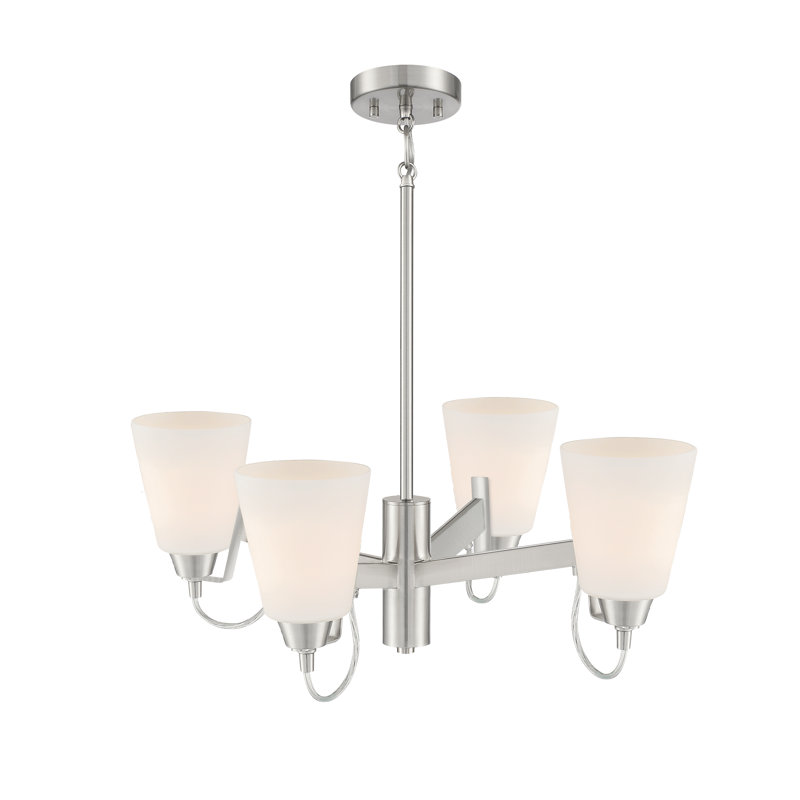 Minka Lavery Beckonridge charbon avec lustre transparent, Nickel brossé, Verre opale brossé
