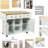 Drop Kitchen Cart With 3 Drawers, Internal Storage & Smooth Rolling Wheels, White Cabinet And Wheels-1522565323