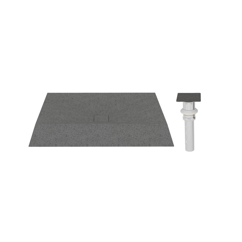 CASAINC Maple 18.5'' Concrete Rectangular Bathroom Sink, Mottled Bluish Gray