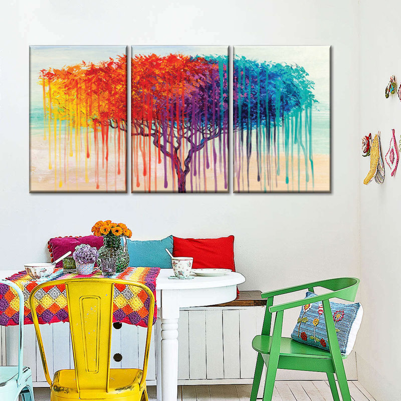 Ensemble d'arbres 3 pièces Trees Rainbow Tree, H 12 po x l 26 po x P 1 po