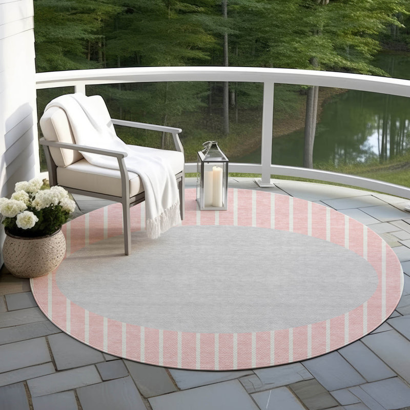 Tapis intérieur / extérieur rose Ember , 8 pi x 8 pi