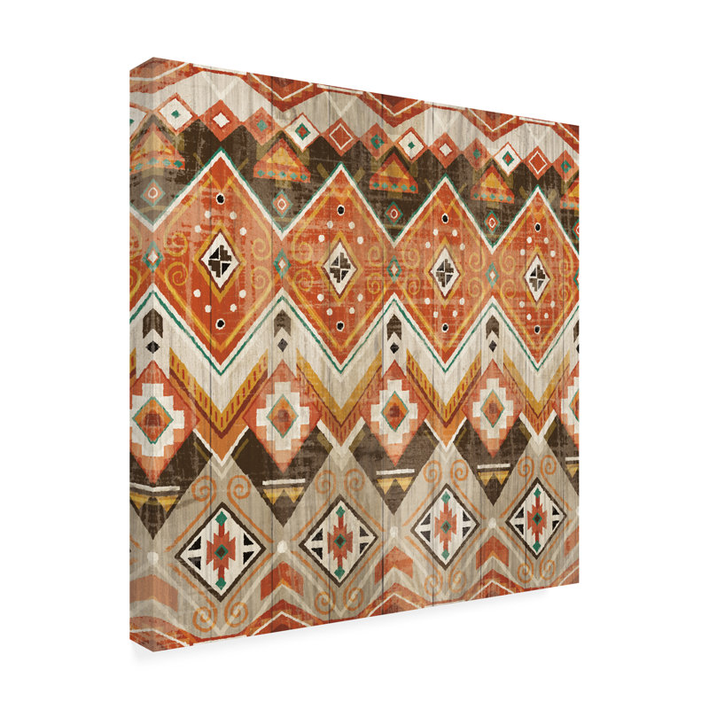 Southwest Pattern Abstract Canvas Print in Orange and Brown