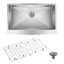 33" L x 21" W Stainless Steel Undermount Apron Kitchen Sink with Grid and Strainer