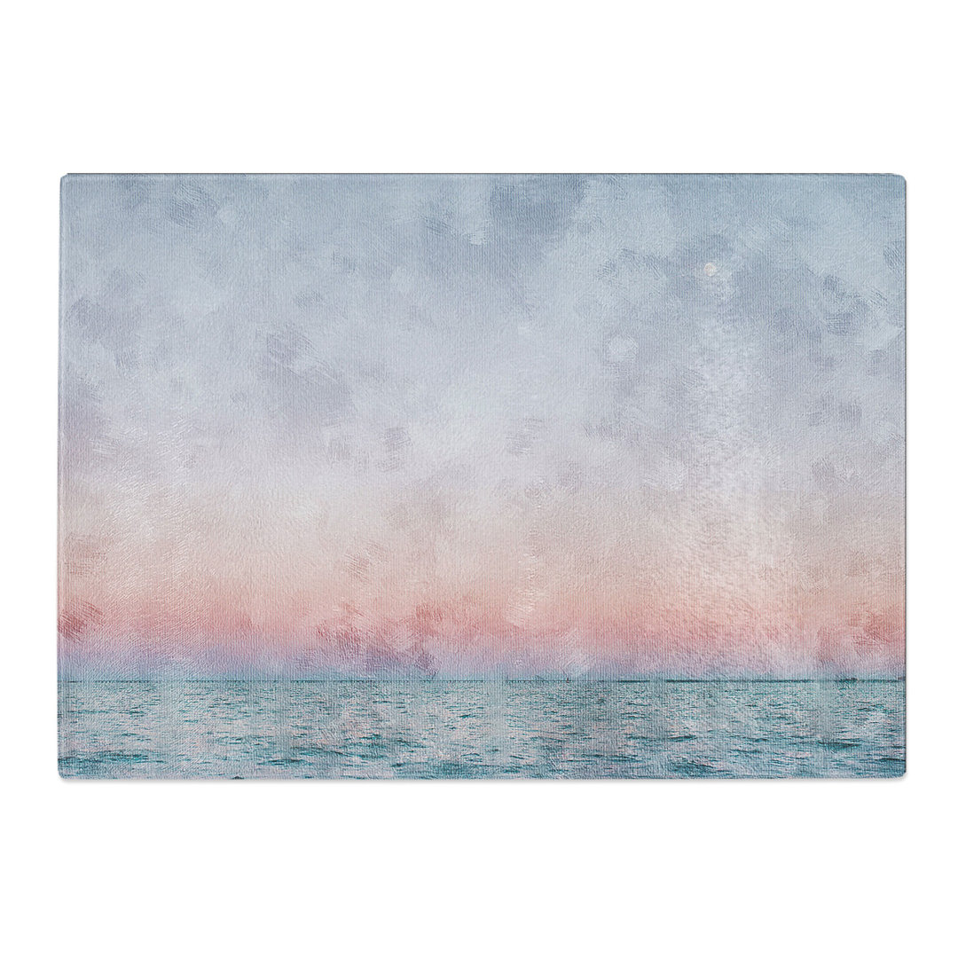 Tempered Glass Moon Above the Vast Ocean Chopping Board